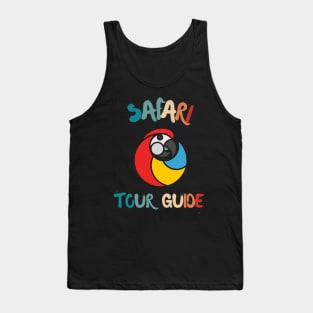 SAFARI TOUR GUIDE RED MACAW PARROT ZOOS ART Tank Top